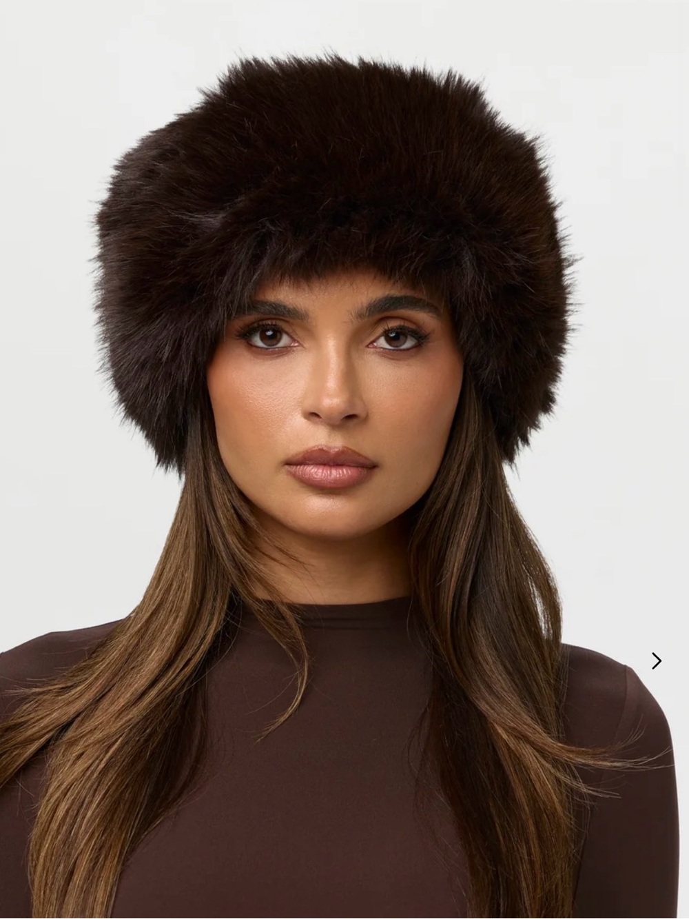 Naked wardrobe -burgundy faux fur plush headband - Picture 3 of 4